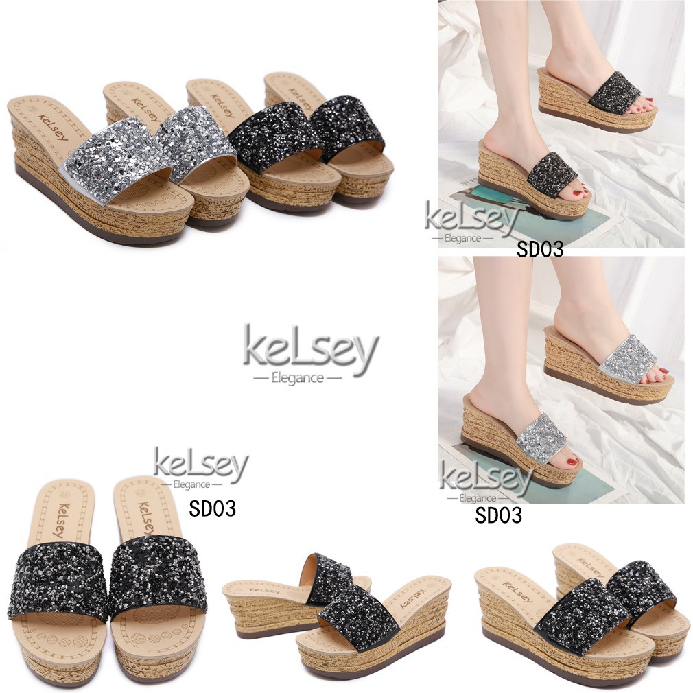 SEPATU WANITA-SEPATU IMPORT-SANDAL WEDGES KELSEY SD03