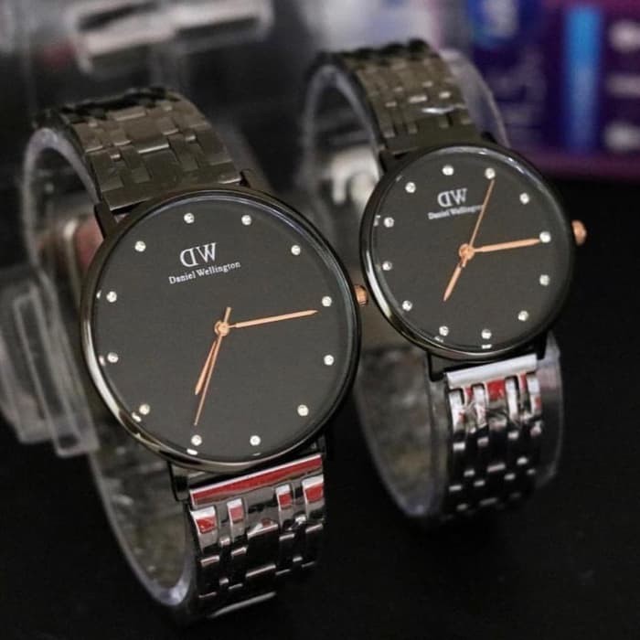 Jam Couple Pria Wanita Daniel Wellington/ Jam Tangan Rantai WD Couple Buruan
