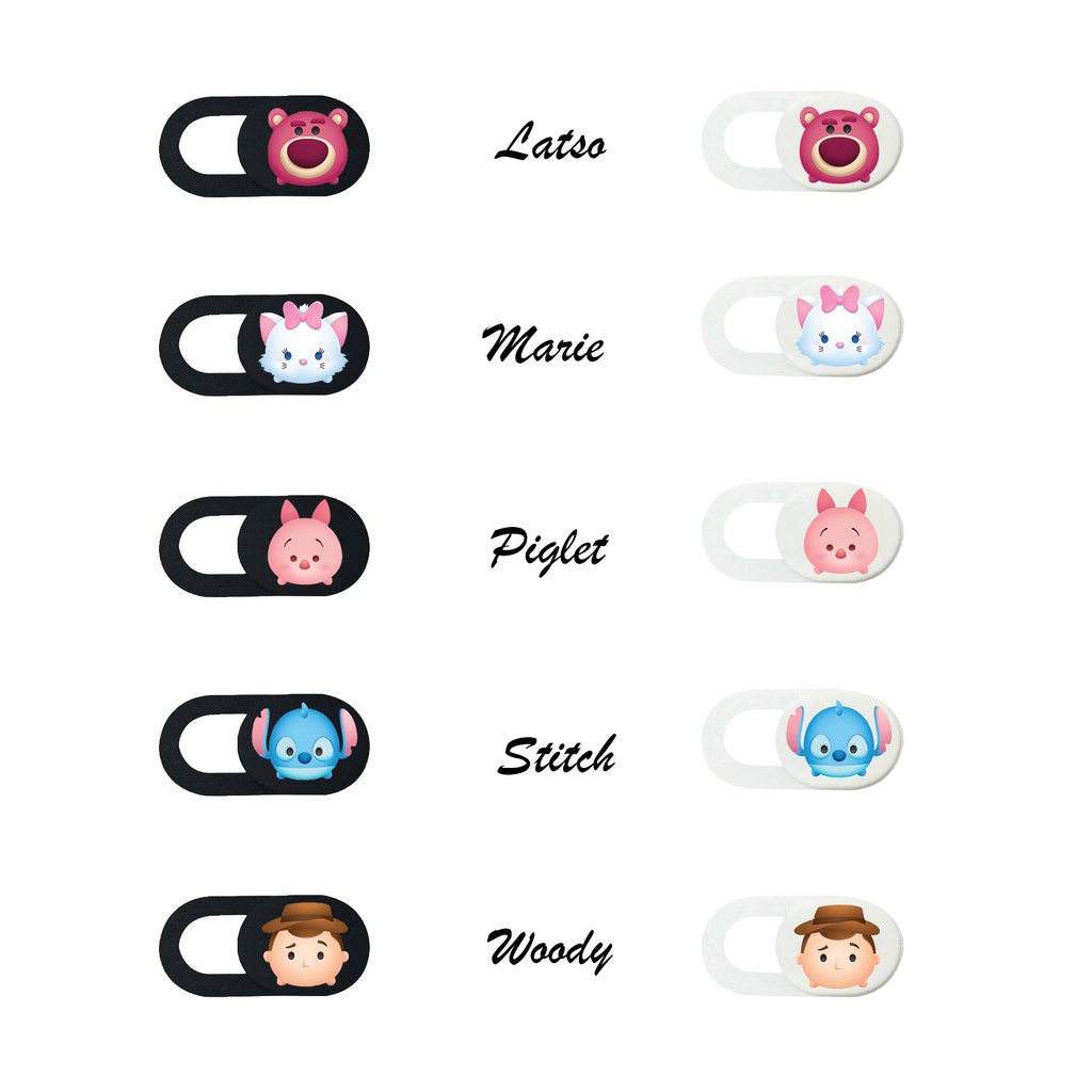 CUSTOM TSUM LATSO MARIE PIGLET STITCH WOODY PELINDUNG PENUTUP WEBCAM KAMERA COVER CAMERA LAPTOP HANDPHONE