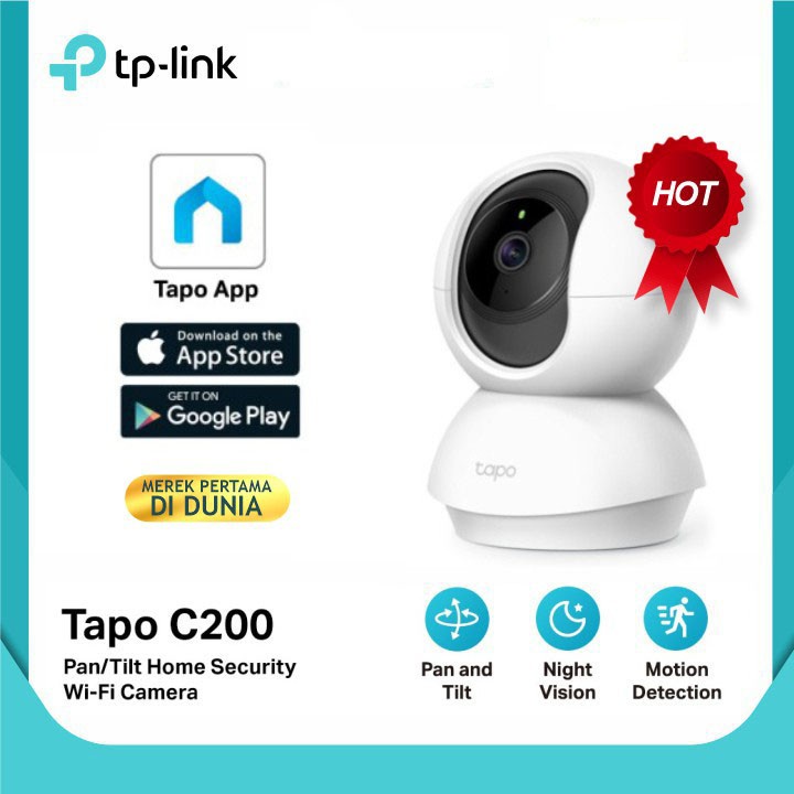 Trend-TP-LINK Tapo C200 HD 2MP Pan/Tilt Home Security CCTV Wifi IP Camera