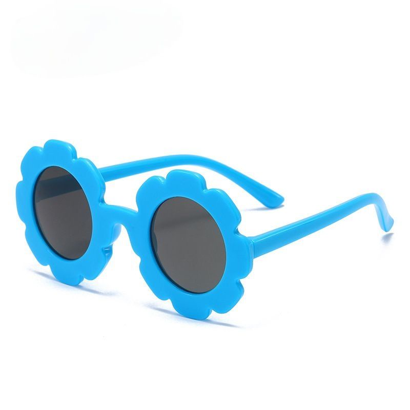 KACAMATA HITAM ANAK FASHION/ KACAMATA ANAK MODEL BUNGA/ KACAMATA SUNGLASSES-KM Bunga Biru