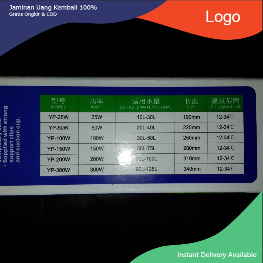 Heater Aquarium Jingye Ht 25 50 100 Watt Pemanas Air Aquarium Aquascape