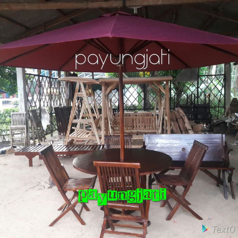 Meja payung Taman Tenda Kafe Outdoor