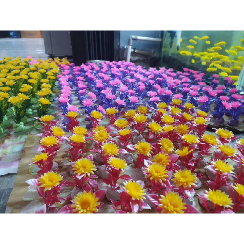 TANAMAN KEMBANG PLASTIK HIASAN AQUARIUM