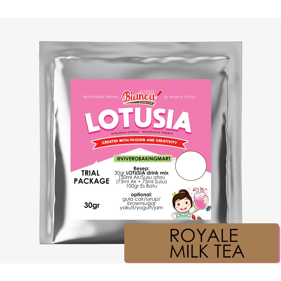 30gr LOTUSIA ROYALE MILK TEA DRINK PREMIX (TRIAL PACKAGE)