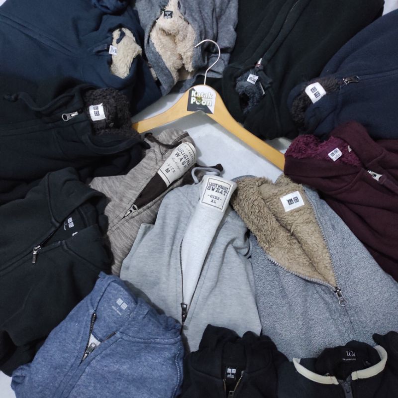 Zip Hoodie dan Zip Hoodie Sherpa Uniqlo