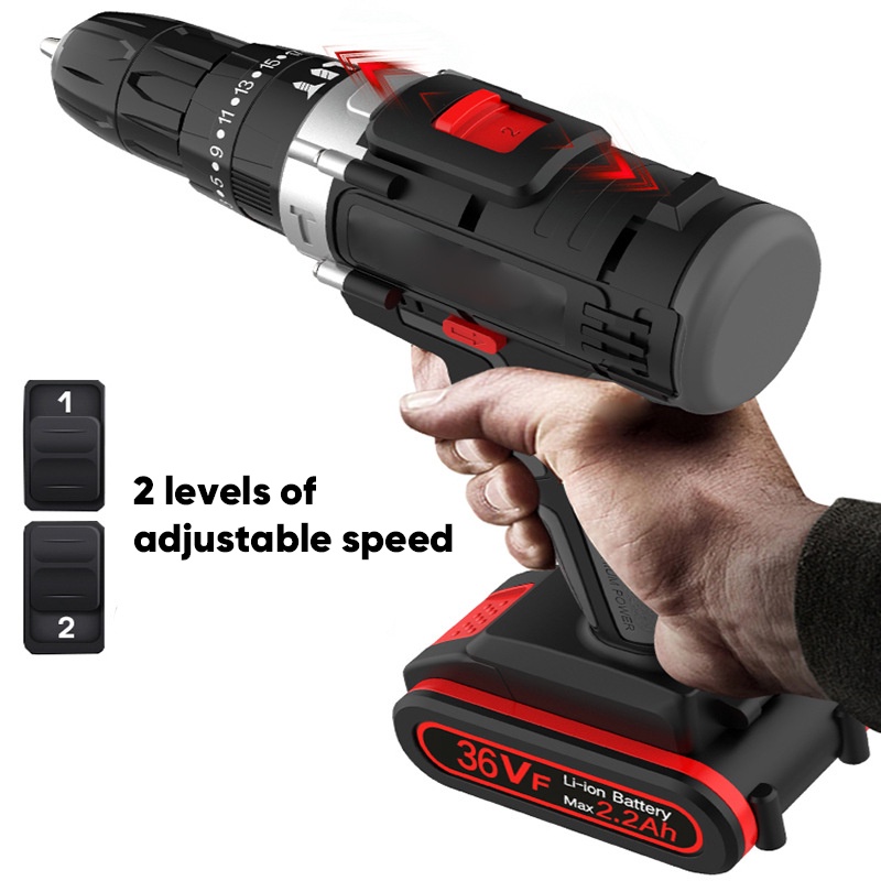 Smartfish 68V Mesin Bor Tangan Bor Listrik Handheld Power Impact Drill Set