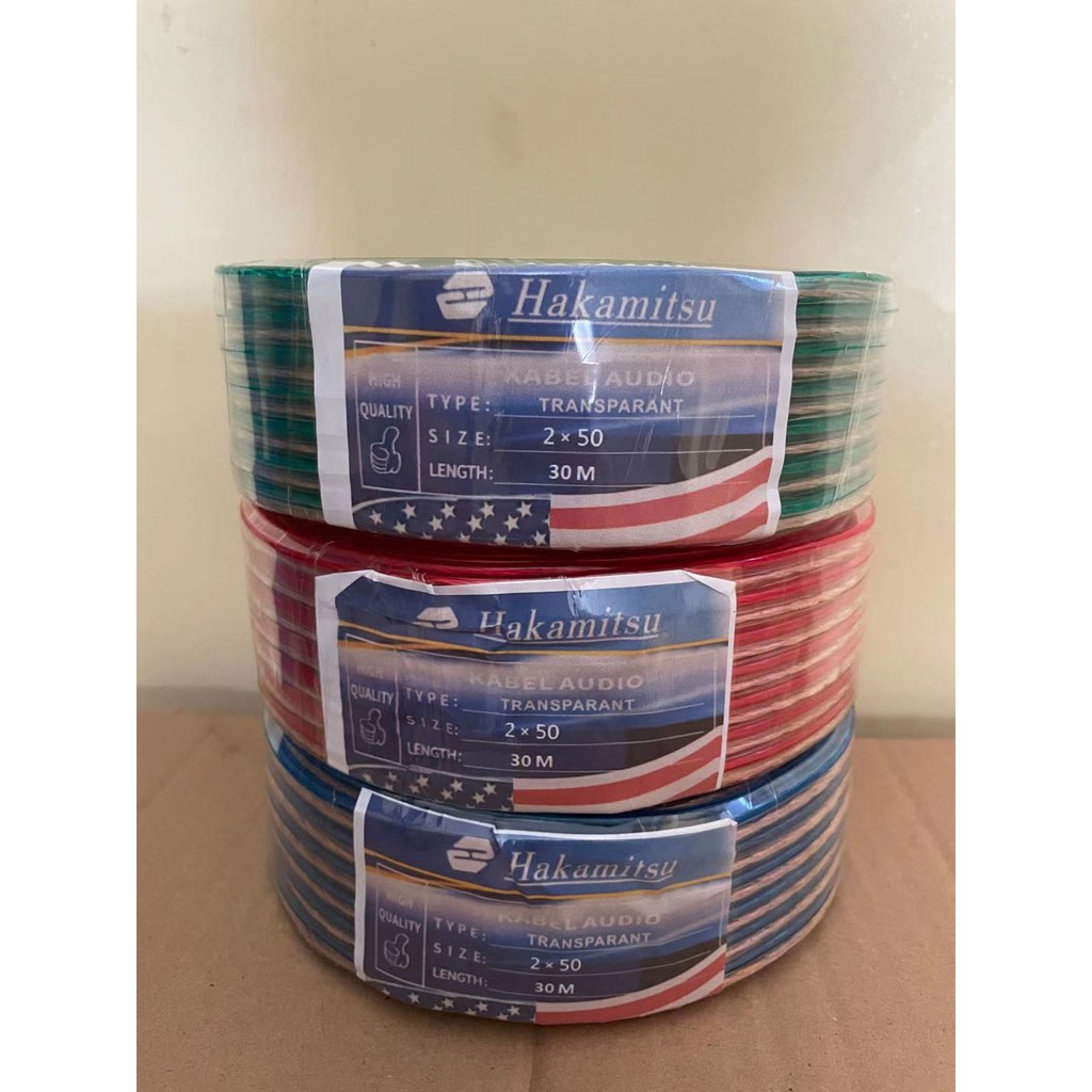 KABEL LISTRIK TRANSPARAN KABEL SERABUT PER ROL 2 X 50 2x50x30Meter