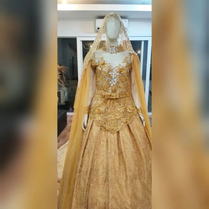 Gaun Pengantin hijab gaun wedding muslim belum pernah disewa like new