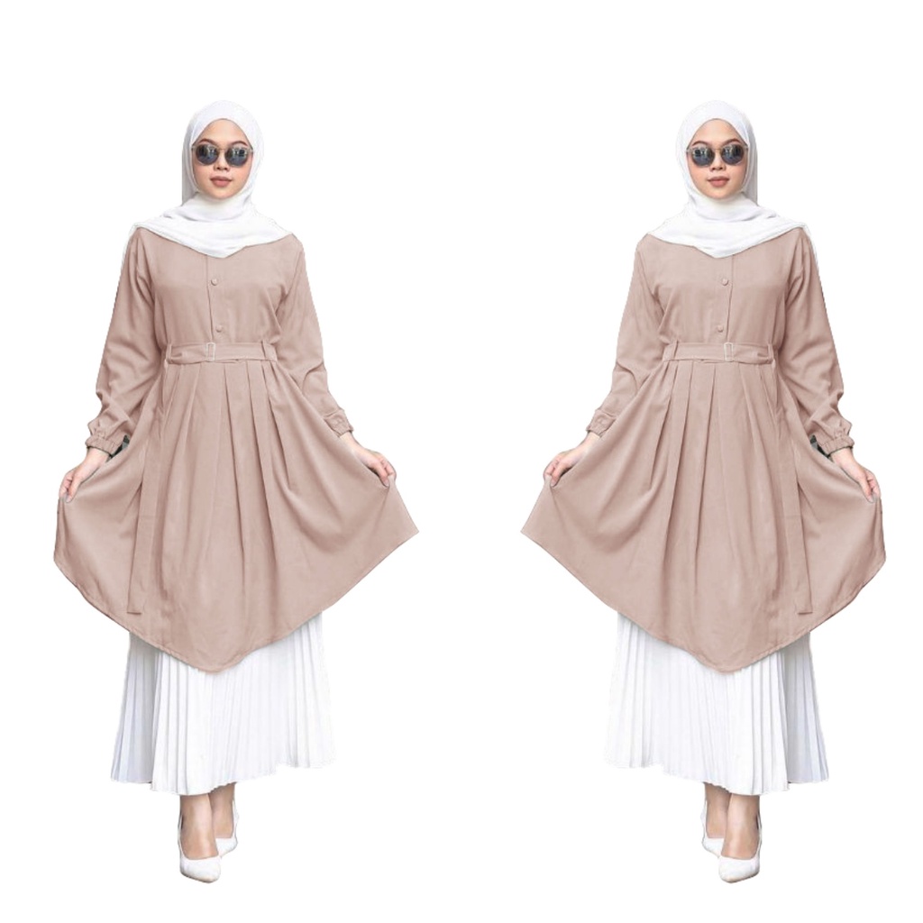 Tunik Amanda Terbaru 2022 Wanita Murah Polos Kekinian - Tunik wanita