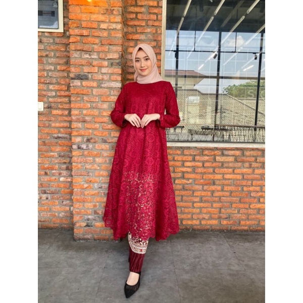 kebaya brukat tunik umbrela twotone modis terlariss