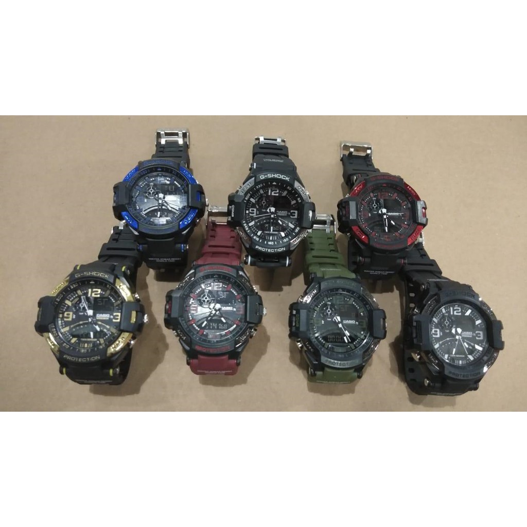 JAM TANGAN PRIA G-SHOCK CASIO GA-1000 PESAWAT SERI BLACK GS