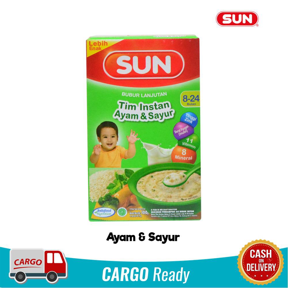 SUN Bubur Tim Instan 100 gr / Sun Bubur Bayi Lanjutan 8+ / Bubur Bayi