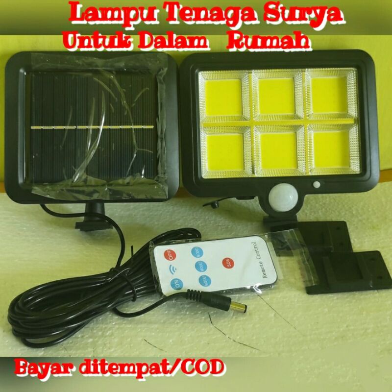 Lampu Tenaga Surya 60w Untuk Dalam Rumah dan luar rumah Pakai Remot kabel 5 meter