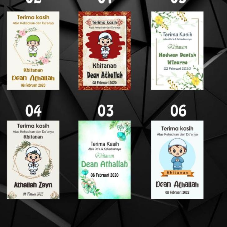 Murah Khusus 100 pcs KARTU UCAPAN TERIMA KASIH KHITAN / KHITANAN MURAH