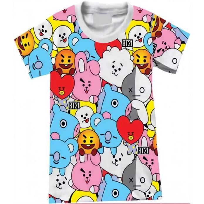 Baju Anak Perempuan 1-10 Tahun Motif Kpop Lucu Kaos Bocah Laki Perempuan Unisex