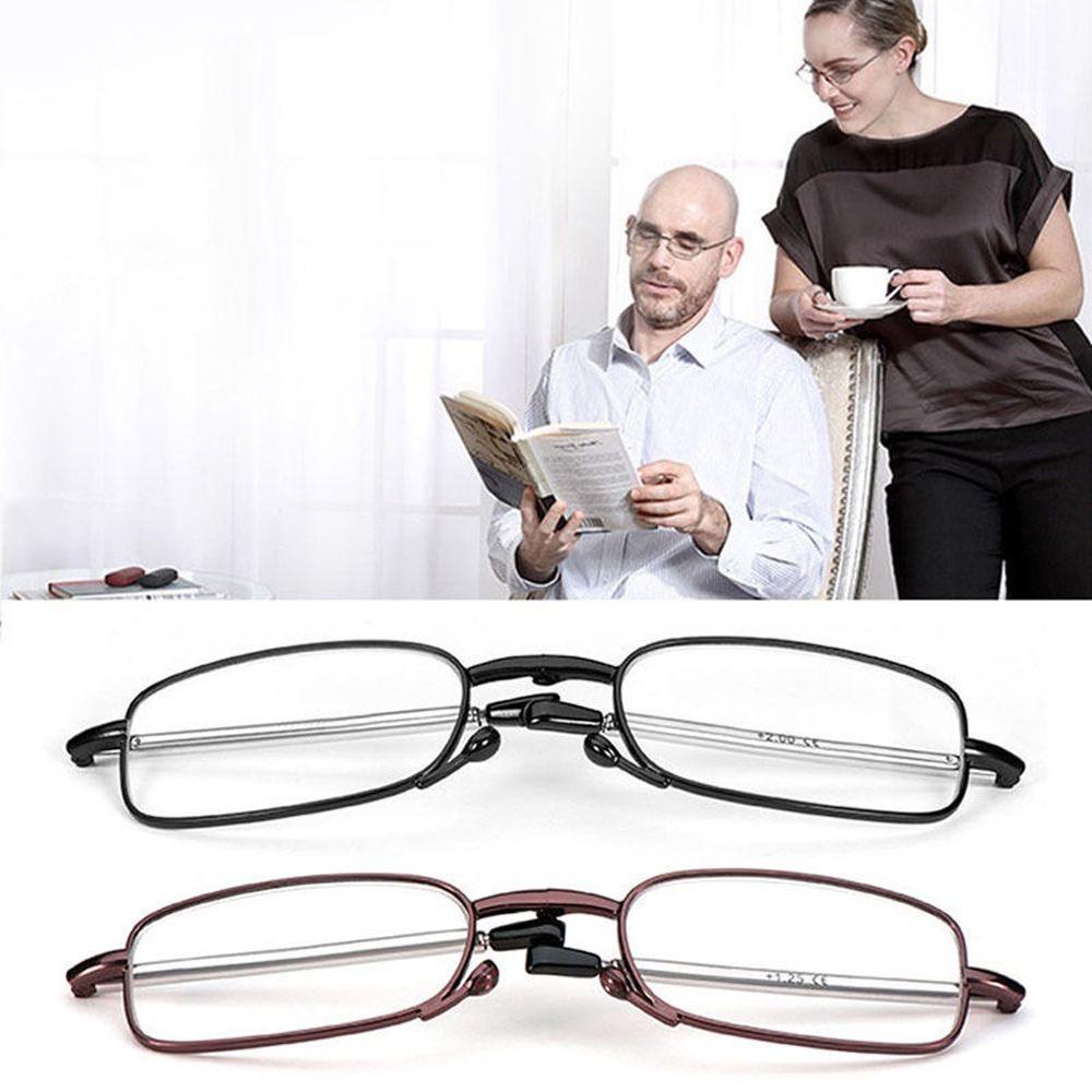 Suyo Kacamata Baca Lipat Kekuatan+1.0-4.0 Rotasi Portabel Presbyopia Eyeglasses