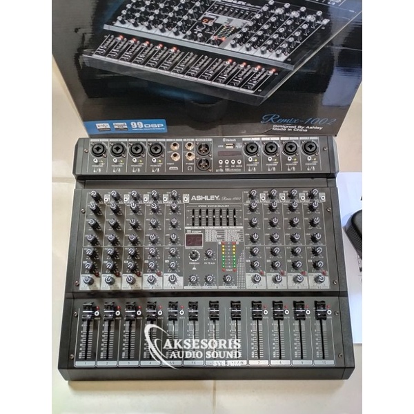 Mixer ASHLEY Remix 1002 / 10 Chanel Efek Digital Reverb 99 DSP Equaliser USB Bluetooth Player Origin