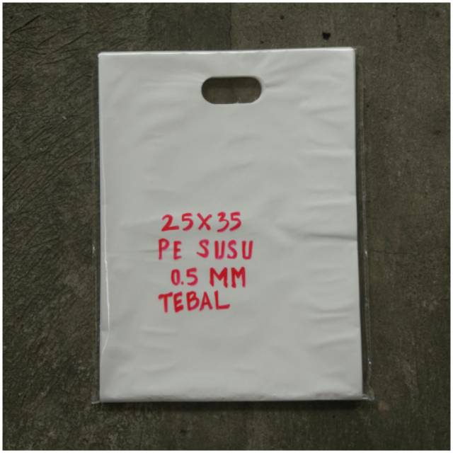 Kantong plastik pon oval 25x35 PE susu TEBAL 0,5mm