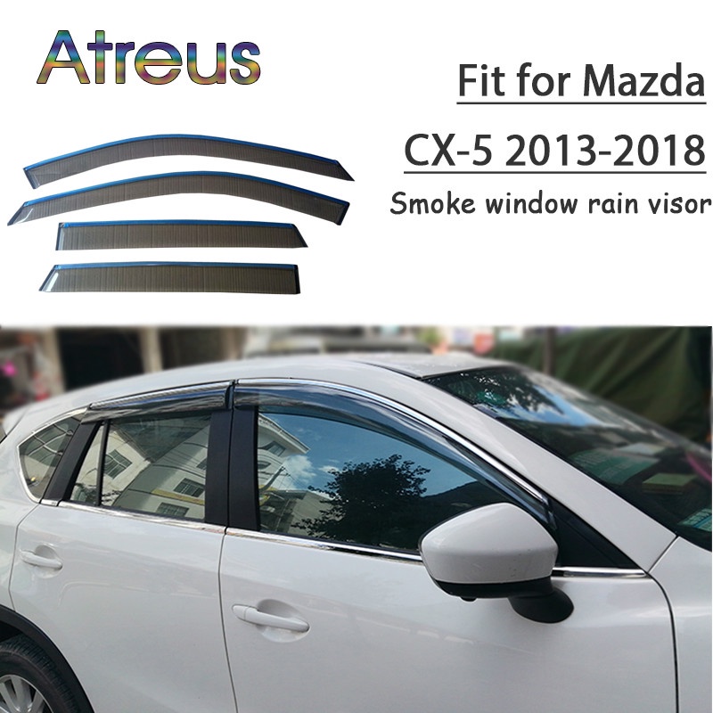 1 Set Visor Pelindung Kaca Jendela Mobil Mazda CX-5 CX5 Bahan ABS 2013-2018