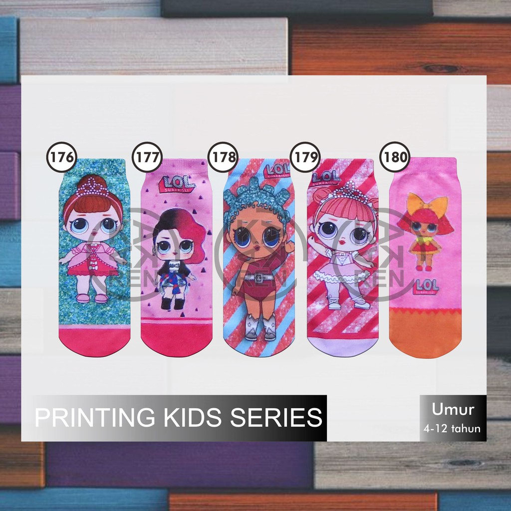 Kaos Kaki Printing Anak Karakter LOL J