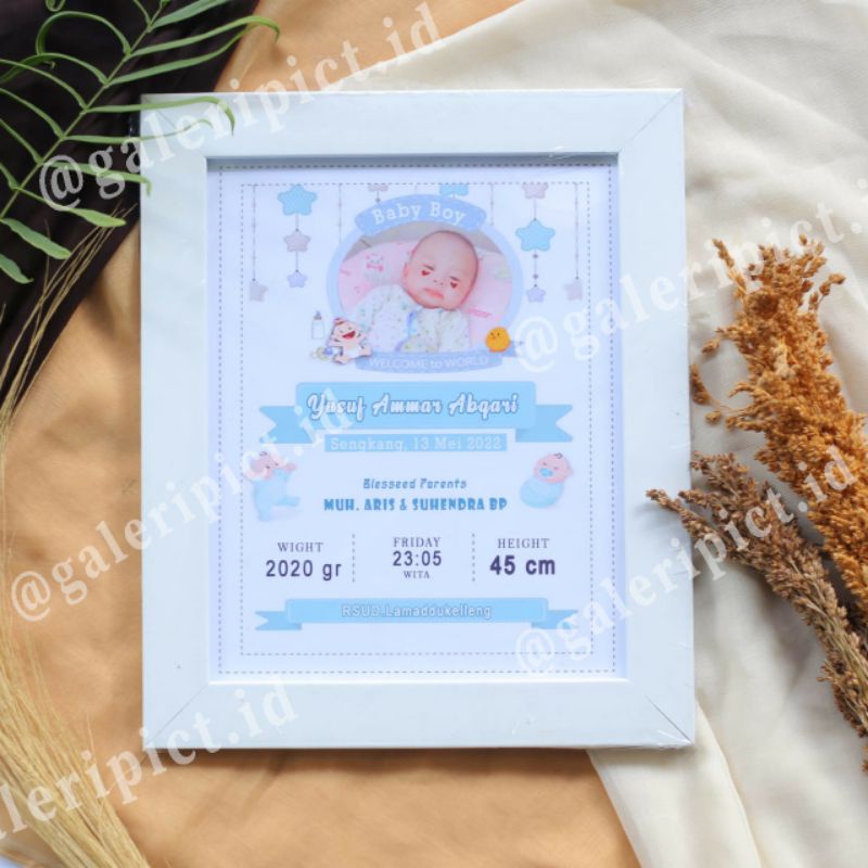 Termurah Biodata Bayi Bingkai Putih Polos Ukuran 10R