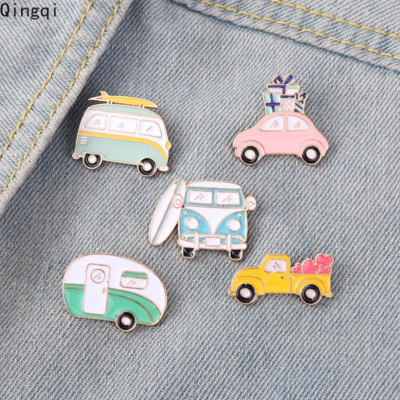 Bros Pin Enamel Desain Kartun Bus Camper Travel Adventure ​Bros Pin Enamel Desain Kartun Lucu Untuk Anak Unisex