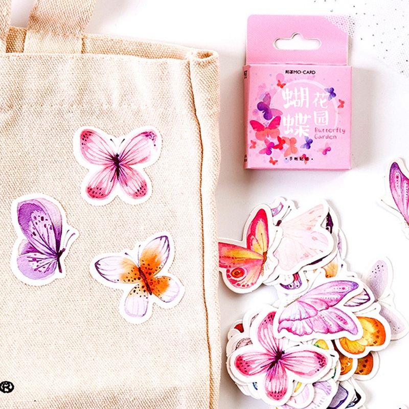 46pcs Stiker Desain Kartun Butterfly Untuk Dekorasi Diy