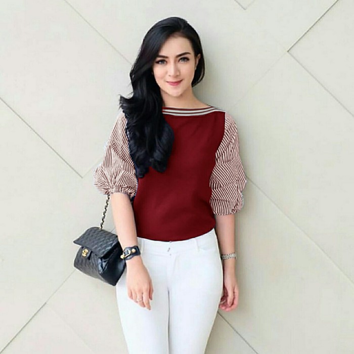 PROMO ATASAN  PAKAIAN WANITA REMAJA  baju  tria marun blouse 