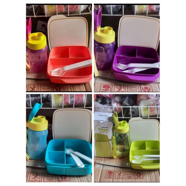 lolly tup tupperware + eco bottle + cutlery set