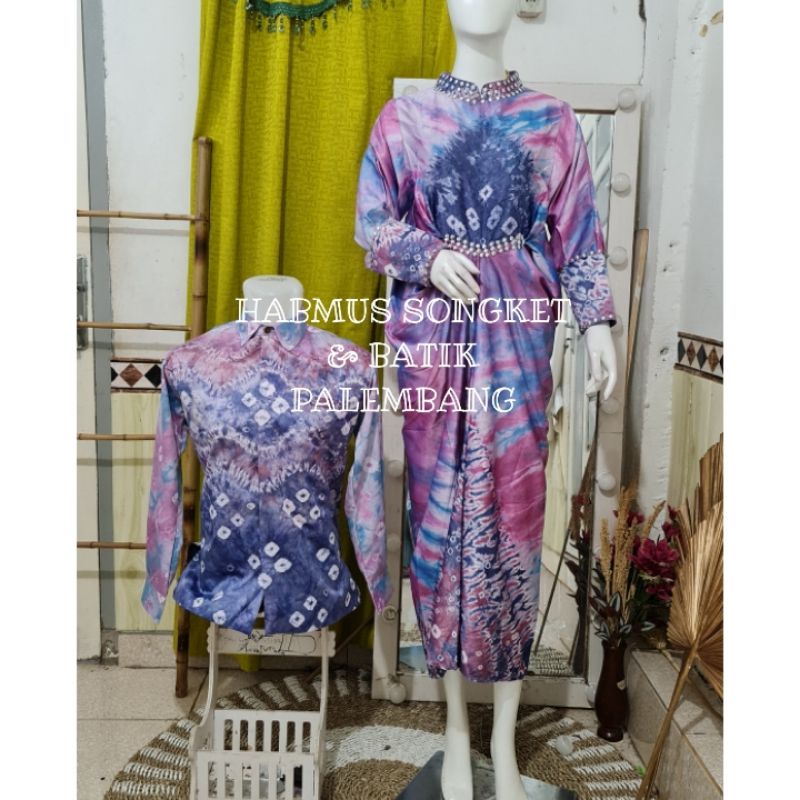 COUPLE DRES KAFTAN JUMPUTAN PALEMBANG ORIGINAL