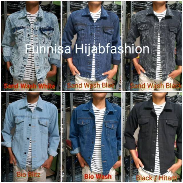 JAKET JEANS PRIA SANWASH JAKET SANWASH PRIA BISA COD