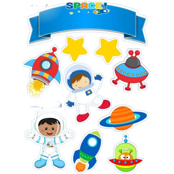 Topper cake Astronot / baner kue ultah
