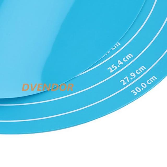 ☄ ALAS TATAKAN ADONAN KUE ROUND BUNDAR BULAT SILIKON SILICONE DOUGH MAT PASTRY MATT SILMAT NON STICK