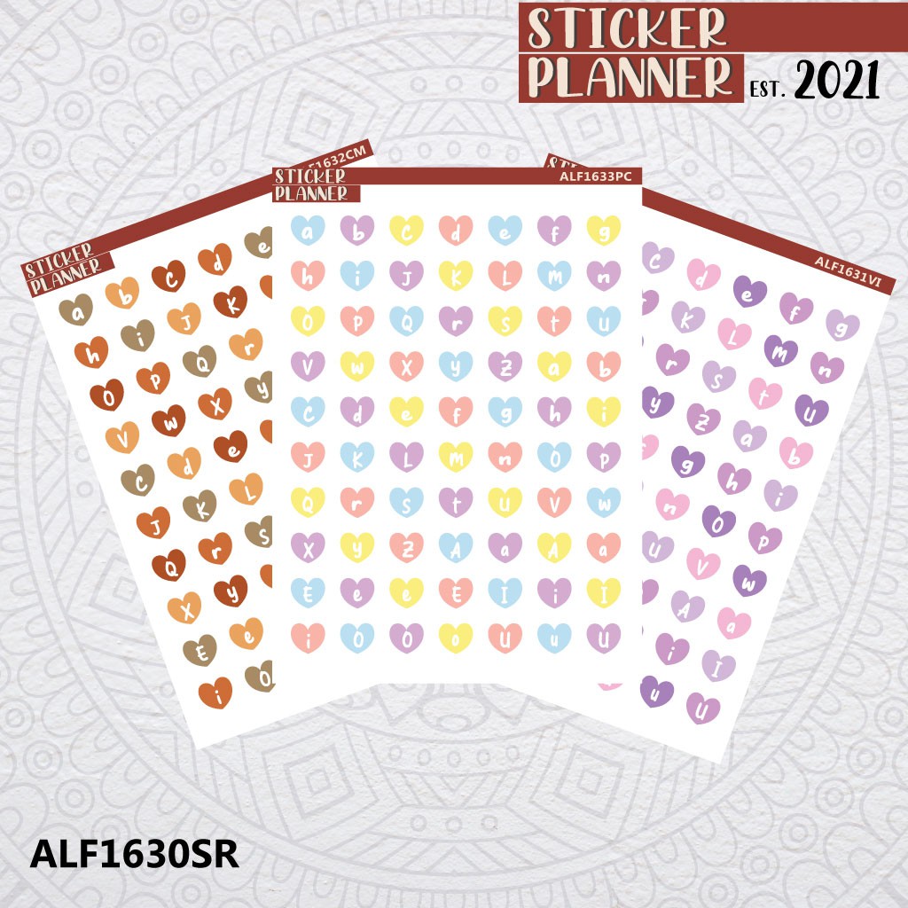 

Alphabet heart Shape Sticker Planner| Sheet, Bujo, Deco, Scrapbook, Jurnal, Aesthetic, polco