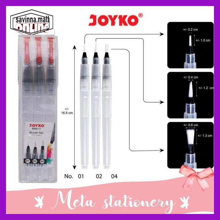 

U0Uo879- Water Brush Set Joyko Brs-11 (Isi 3Pc) Y7Ry688-