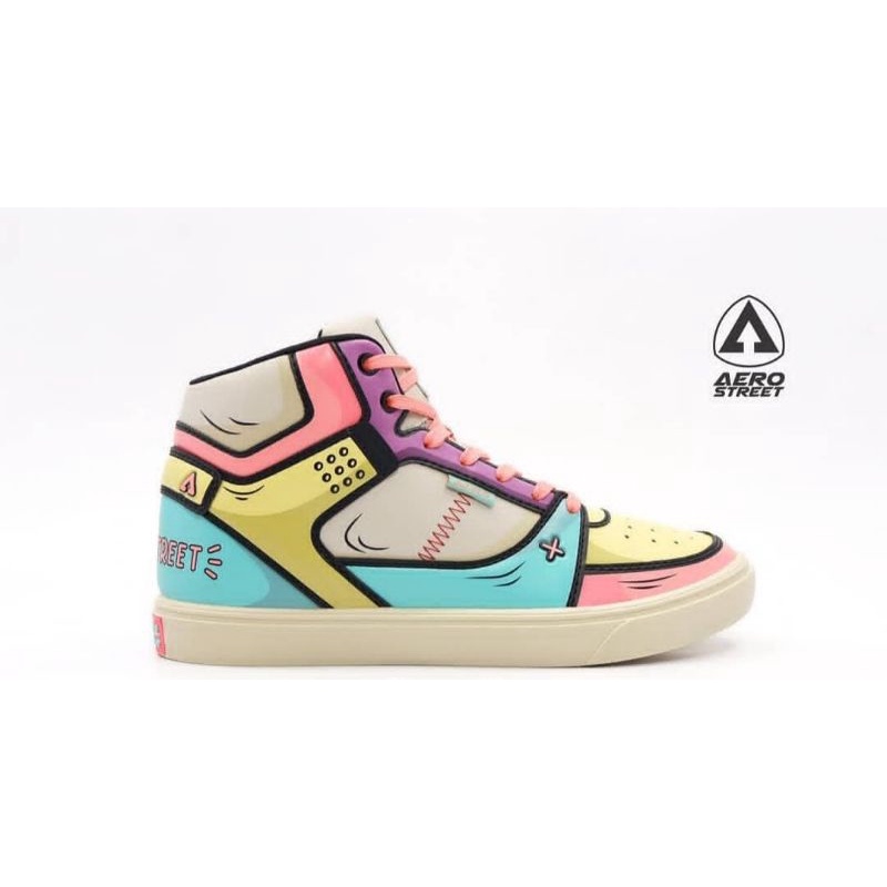 Aerostreet 2D Reborn Pink Kuning-Sepatu Sneakers Casual sport