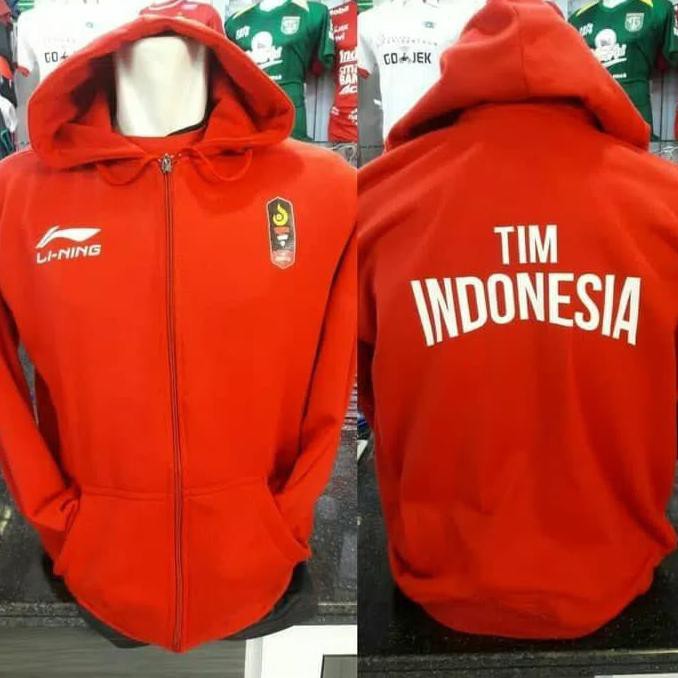 Jaket Hoodie Lining Asian Games Timnas Indonesia 2018 Cotton Fleece