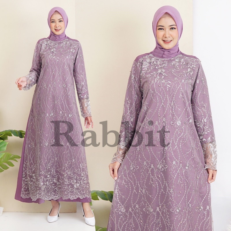 G002 - Gamis brokat tile remaja dewasa mewah / dress panjang kondangan hanami mutiata