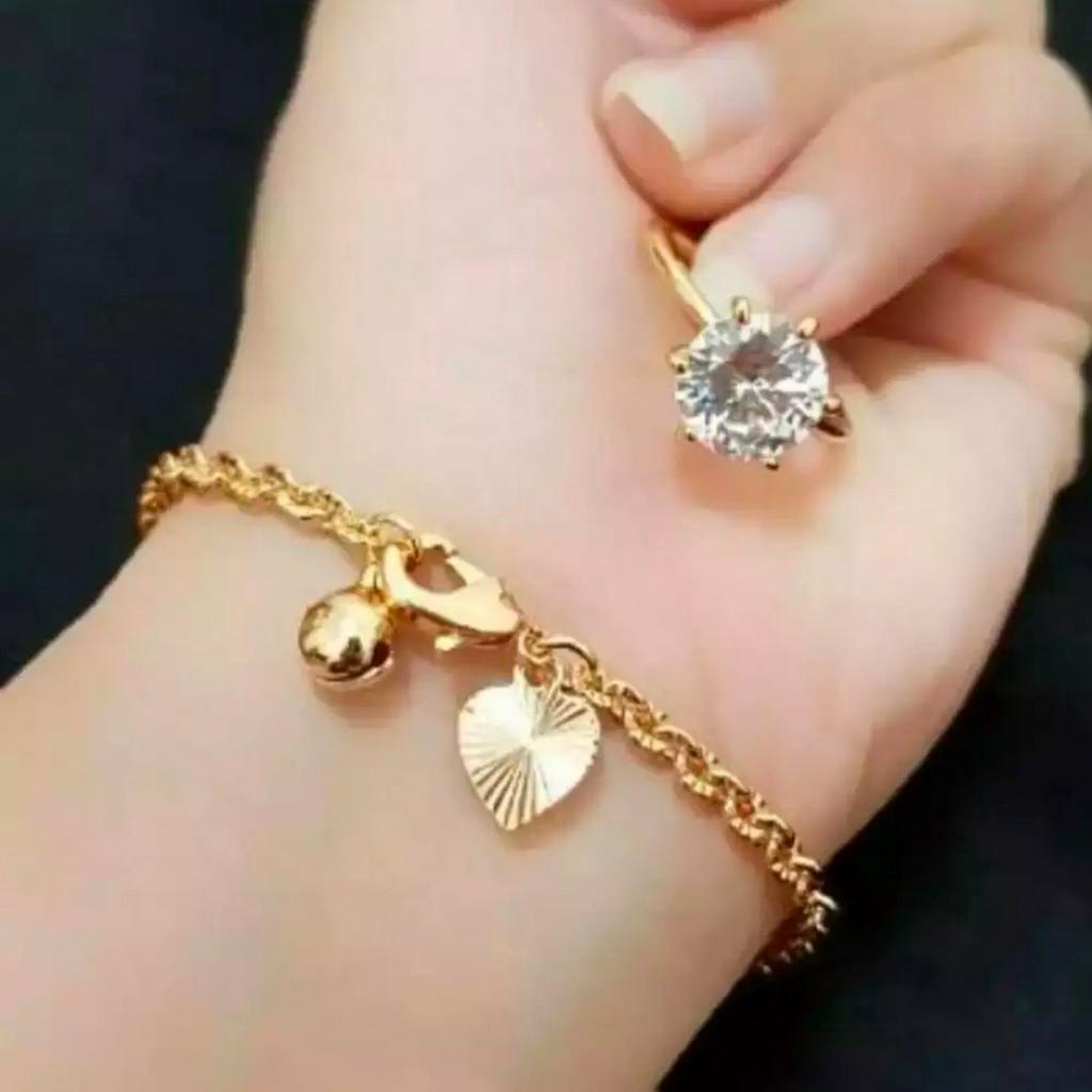 Gelang Nuri Wanita + Cincin Mata 1 ( 1 set perhiasan )