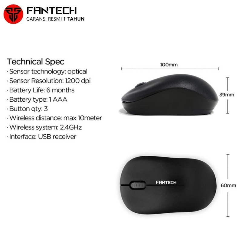 Fantech W188 Wireless Office Mouse