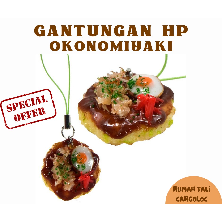 Gantungan HP Makanan JEPANG OKONOMIYAKI