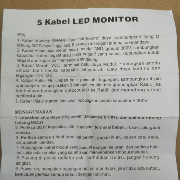 Modul gacun tv led lcd 5 kabel ori / Gacun 5 kabel /Gacun tv 5 kabel