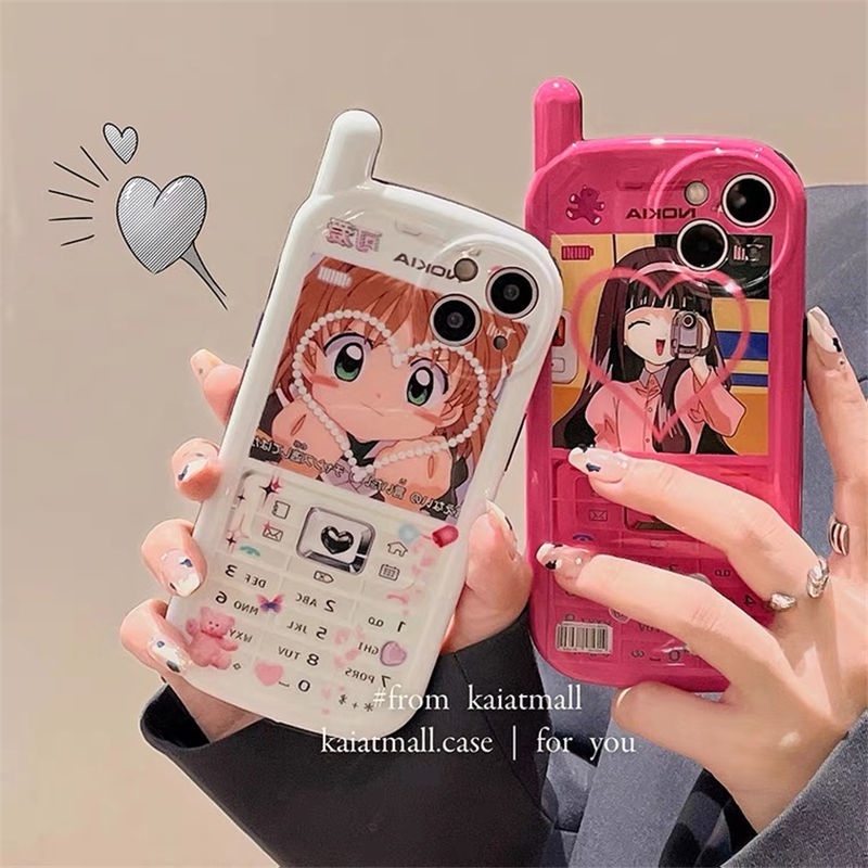 Soft Case Silikon Desain Gadis Lucu Untuk iPhone 12 13 11 Pro Max X Xs Max Xr