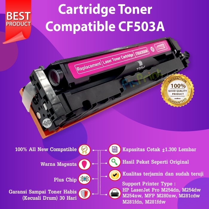 Cartridge Toner Compatible XP 202A CF503A Magenta Refill Color Printer Laserjet Pro M280 M281