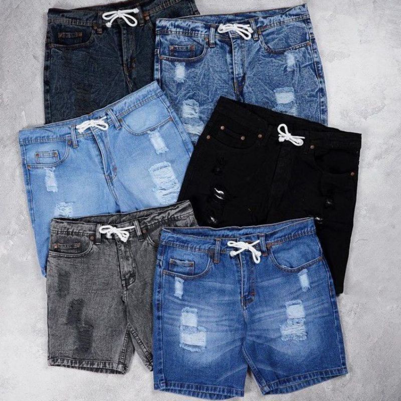 Celana Short Jeans Pria Rawis Jean Pendek Sobek Boxer shorts Laki-laki Paling trend