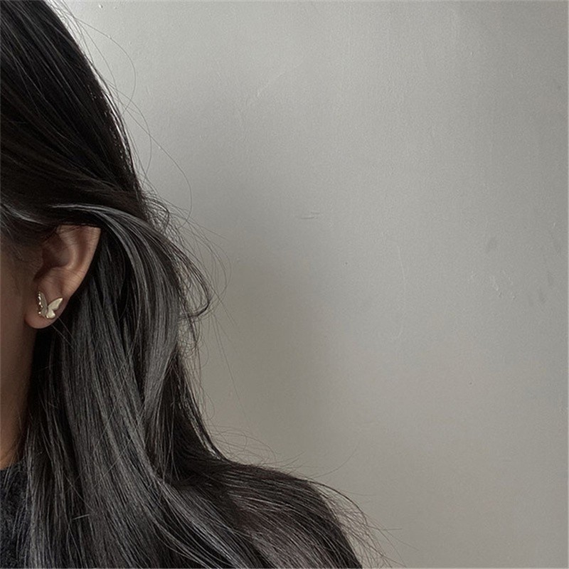 [ACKER] Set Perhiasan Batu Mewah Kalung / Set Anting Kupu-kupu Untuk Wanita