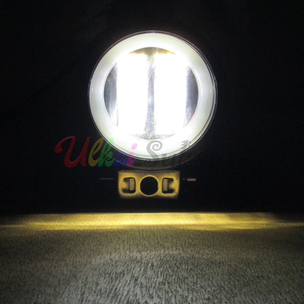 Lampu Tembak LED cwl 2 Mata Daymaker Bulat Angel Aye Flat Murah Laris