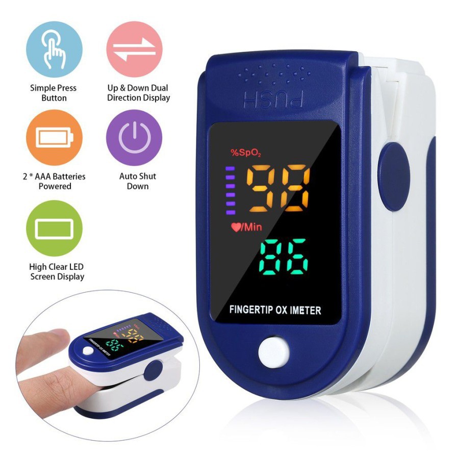 Fingertip Pulse Oximeter Alat Kesehatan Kadar Saturasi Oksigen