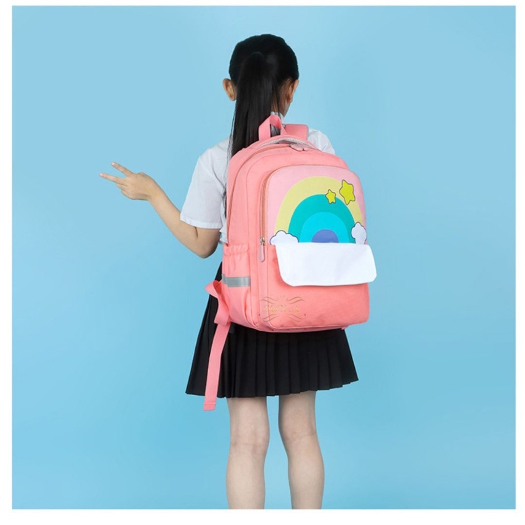 [MTOYS] Tas Ransel Anak Sekolah Keren Motif Pelangi Lucu Kualitas Import Premium -M0205